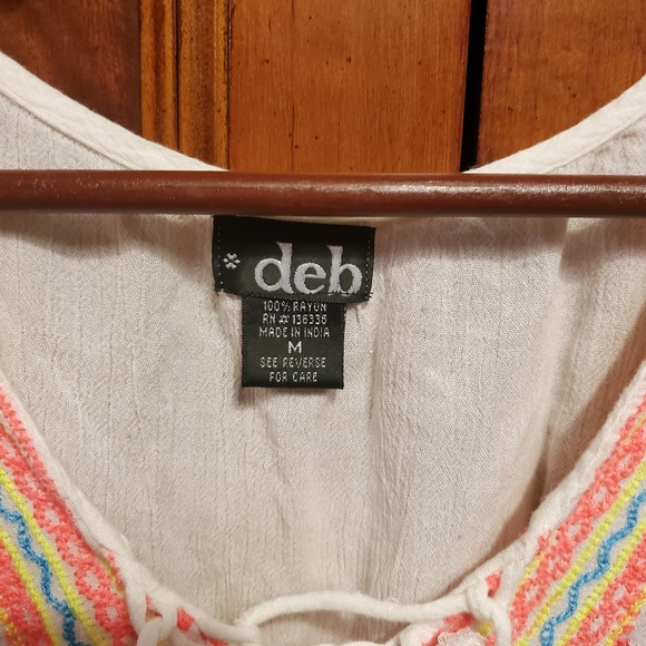 Deb Neon Peasant Top - Picture 2 of 5